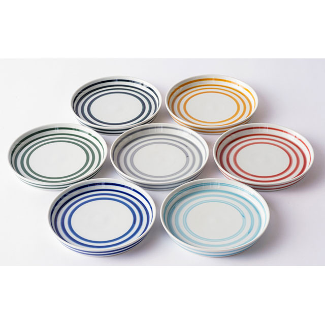 波佐見焼 カラーライン プレート（7色セット）(Cheer house) | エンニチ
