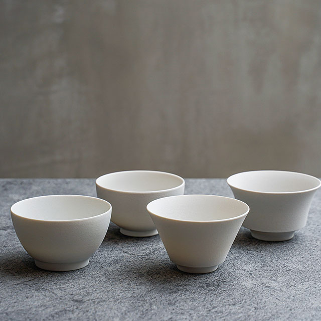 有田焼 スノーシリーズ 茶碗 4点セット｜金善製陶所(金善製陶所