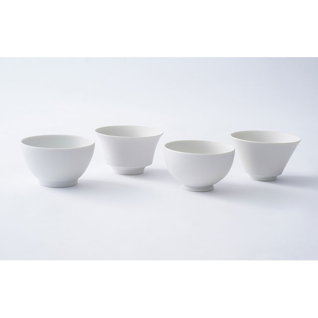 有田焼 スノーシリーズ 茶碗 4点セット｜金善製陶所(金善製陶所