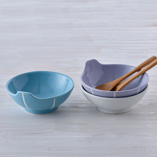 稲荷陶器 アウトレット】波佐見焼 隆泉陶器 とんすい 3色セット（ブルー