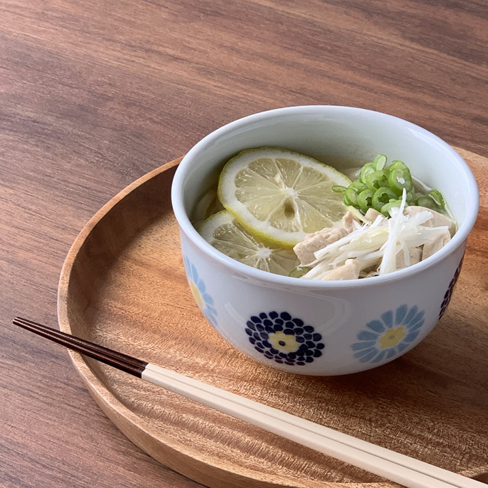 ウサハナ どんぶり 波佐見焼 リーフ・背高木立・手描きフラワー 一膳丼 どんぶり 3柄