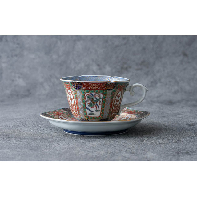 送料無料】有田焼 【復刻古伊万里】錦色絵コーヒーC/S ｜大慶(有田焼