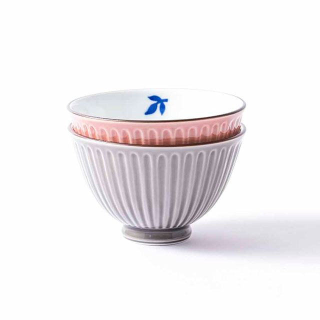 波佐見焼 しのぎ釉 ペア軽量飯碗 | 奥川陶器(奥川陶器 エンニチshop